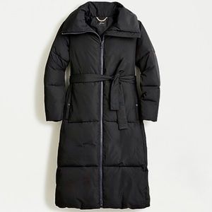 J. Crew Long Belted Puffer Coat